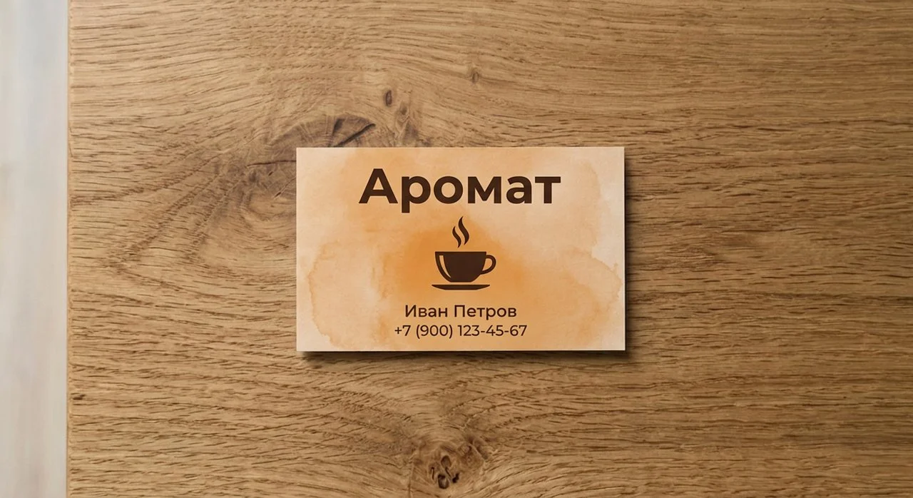После: пустой шаблон визитки без текста и цвета
